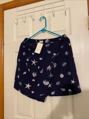 a new day Navy Seashell Wrap Skort